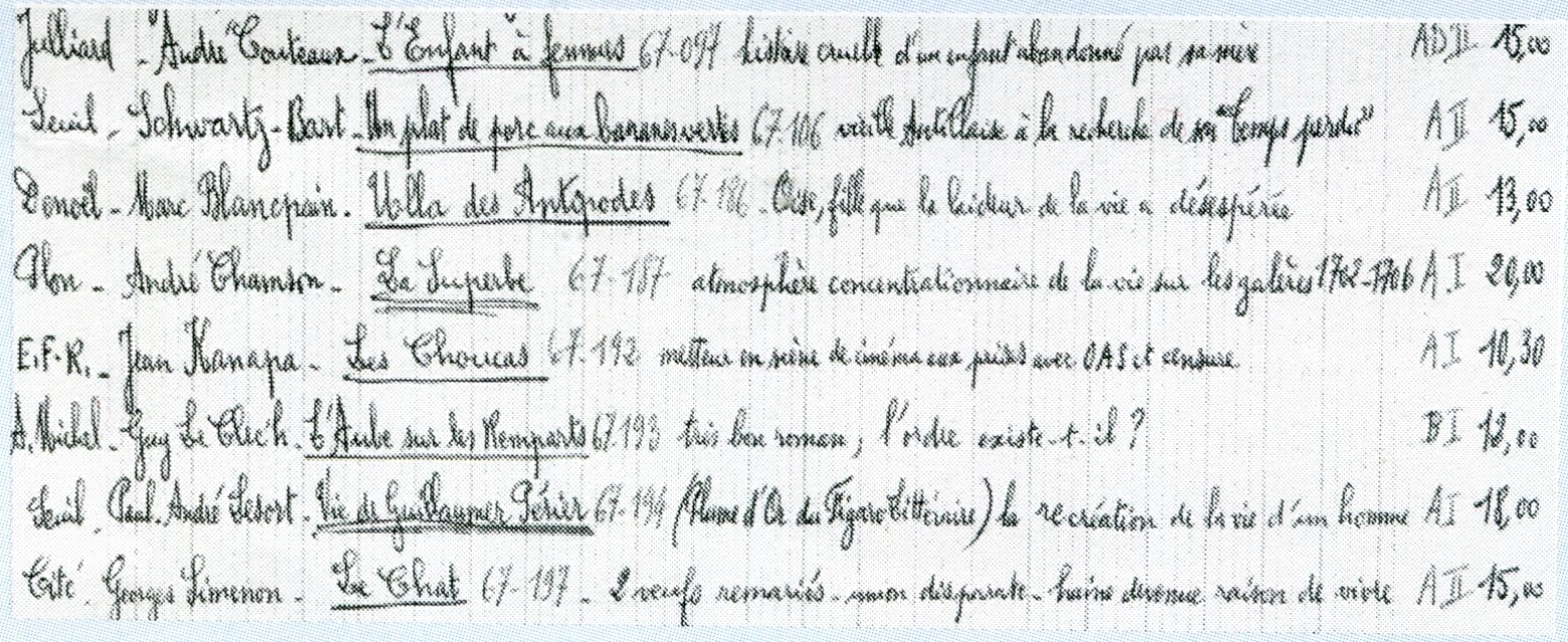 Note de Ernest Houchouas