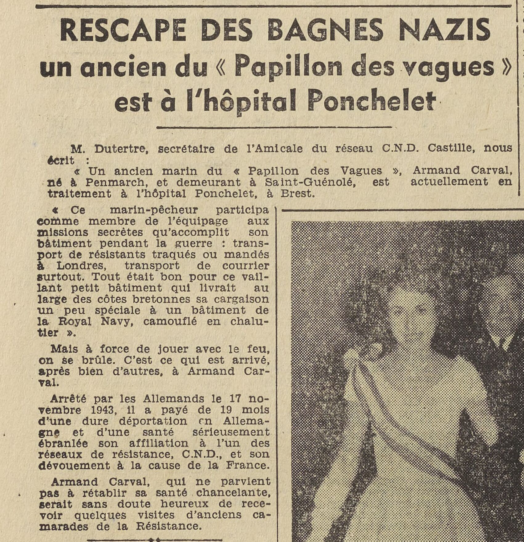 Article sur Armand CARVAL