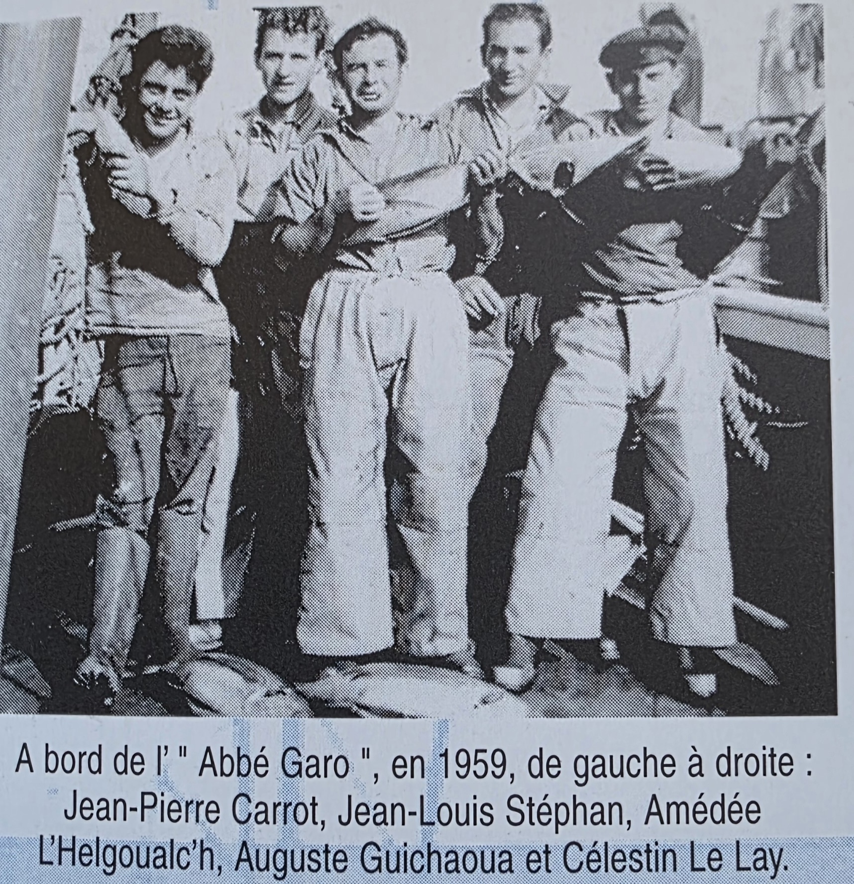 A bord de l'Abbé GARO en1959