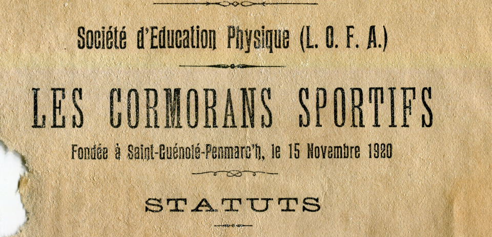 1920 : Aux origines des Cormorans Sportifs, radiographie d'une naissance