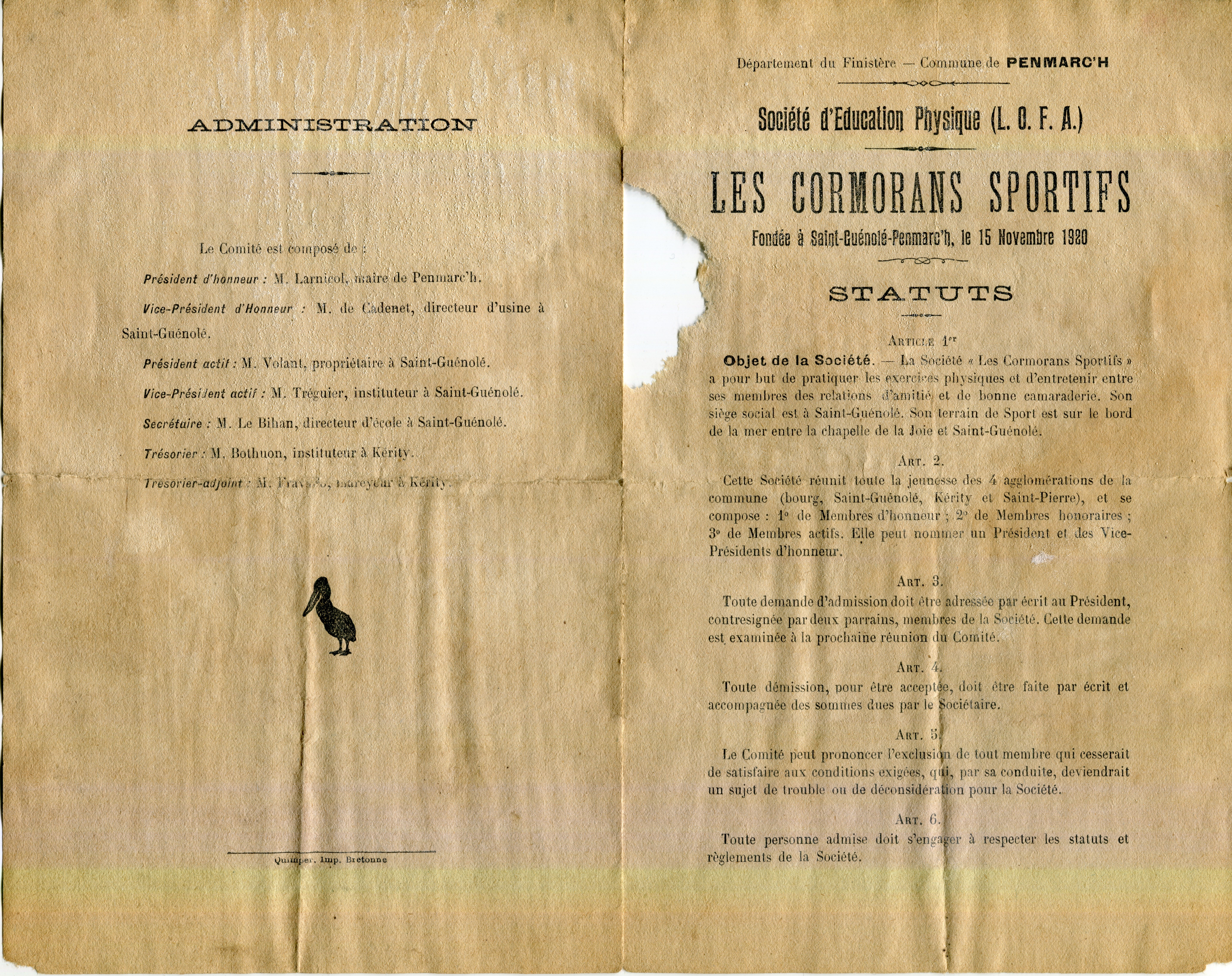 les statuts de 1920