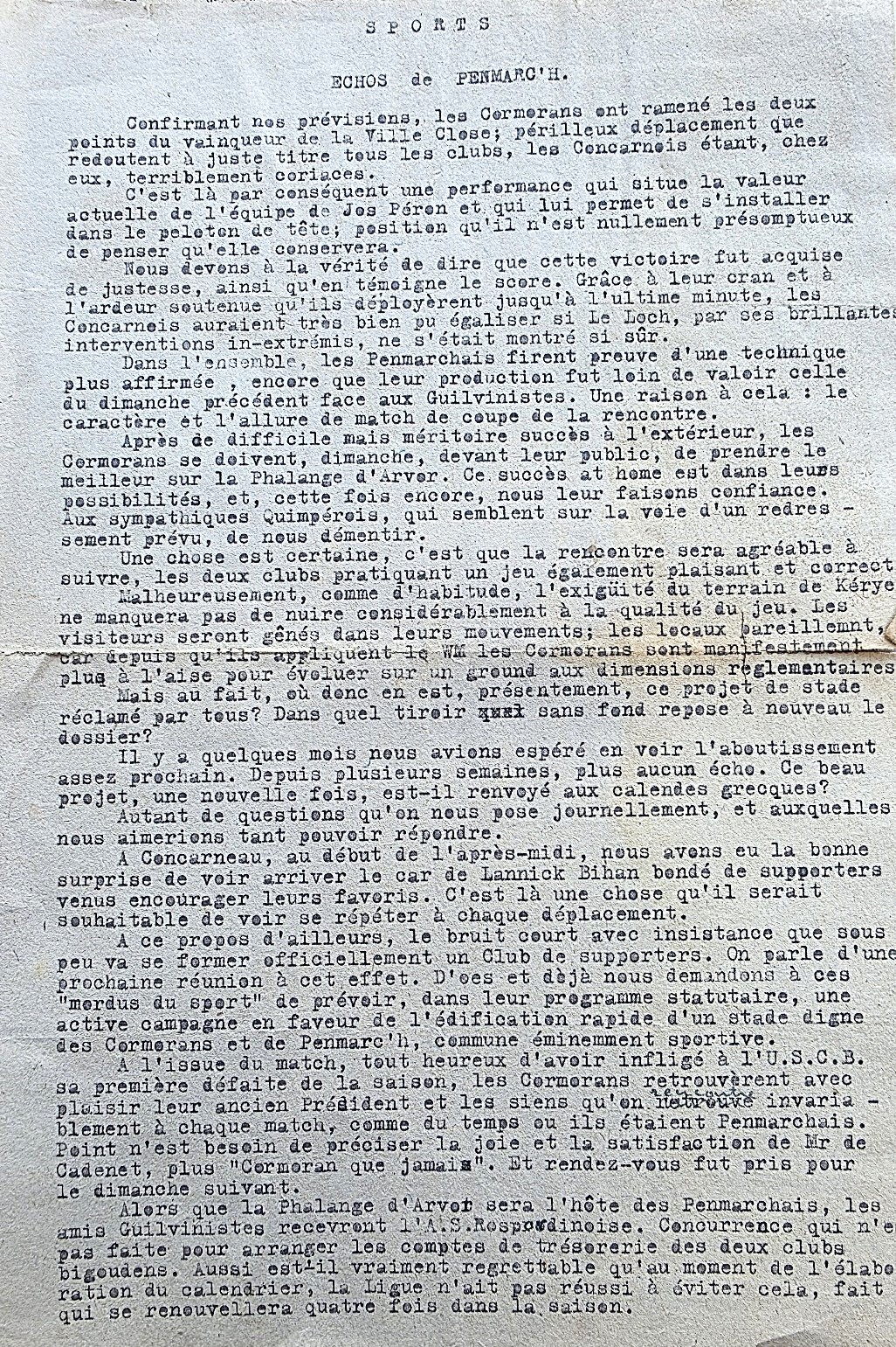 1949 : Le Mystère du Stade